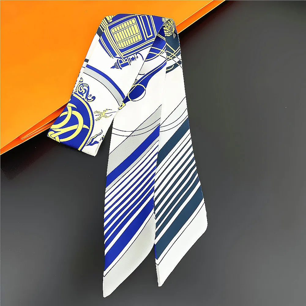 Saddle Print Summer Skinny Silk Scarf