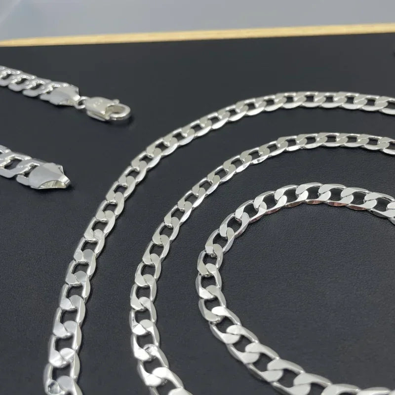Sterling Silver Necklace 2/4/6/8/10/12MM 40-75cm