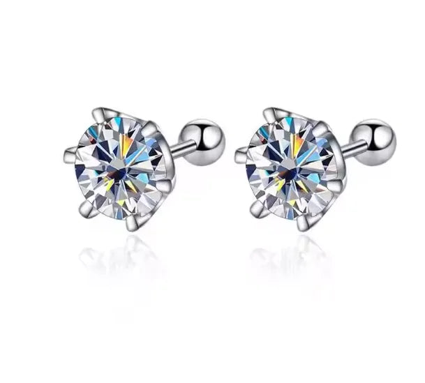 Moissanite Earrings 925 Sterling Silver  Stud Earrings