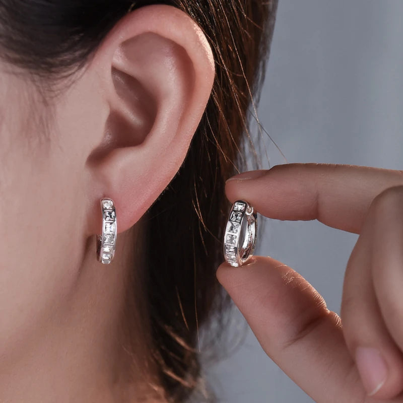 Sterling Silver  Zircon Earrings