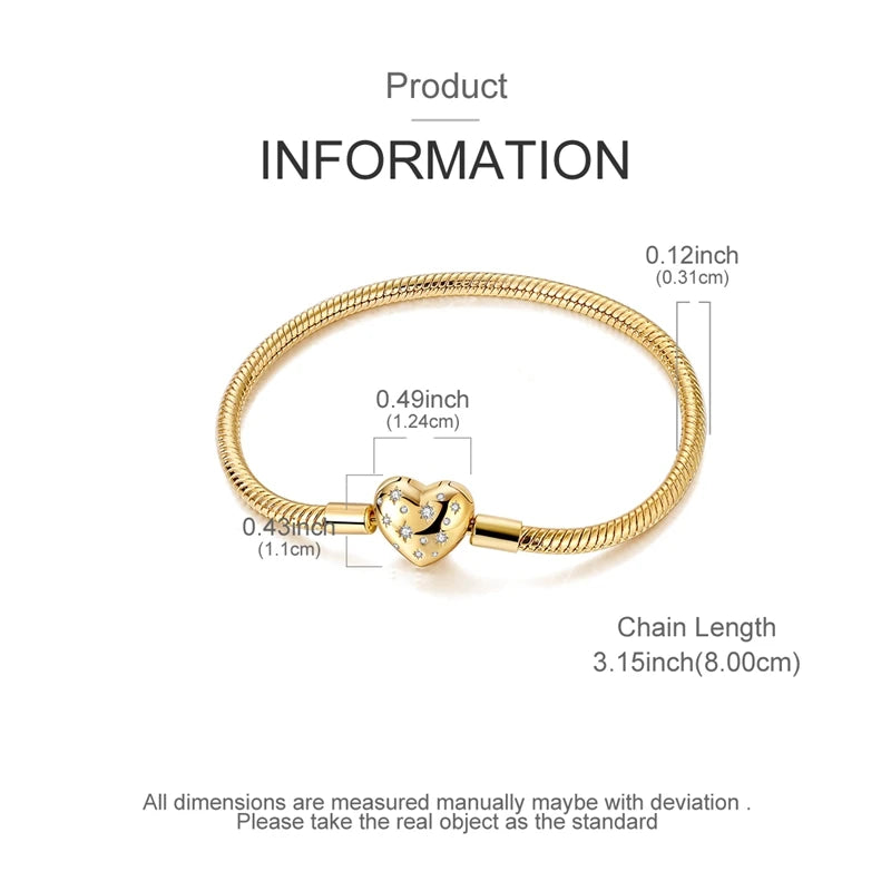 Sterling Silver Bracelets 17-20CM  Heart Shaped Bracelet
