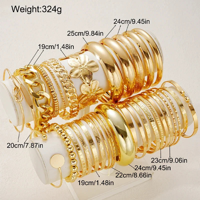 Vintage Elegant Multi-Piece Stacking Bracelets