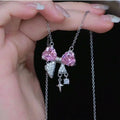 Butterfly Necklace  Bow Heart Pendant,