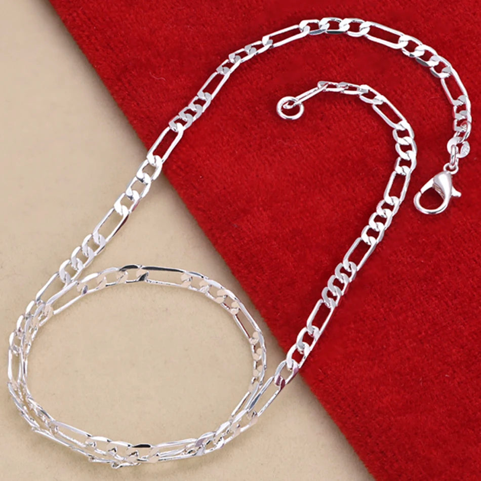 sterling silver 4MM chain  jewelry set