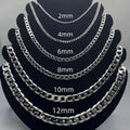 Sterling Silver Necklace 2/4/6/8/10/12MM 40-75cm