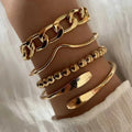 Cuban Chain Bracelets Set
