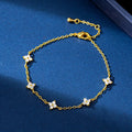 925 Sterling Silver Crystal Flower Bracelet