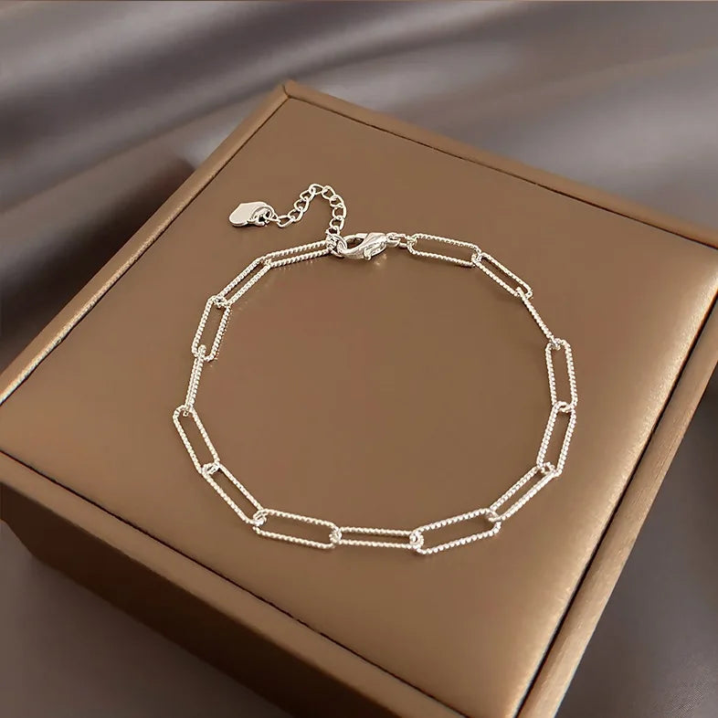 925 Sterling Silver Crystal Flower Bracelet