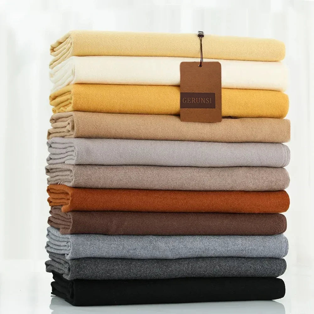 Cashmere Scarf Thick Warm Pashmina  Solid Color Tassel