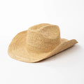Hand-crocheted Natural Raffia Straw Cowboy Hat