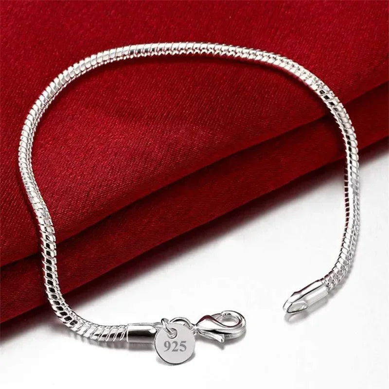 925 Sterling Silver Double Layered Heart-shaped Bracelet