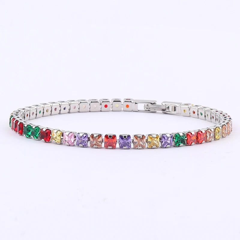 Rainbow Crystal Tennis Bracelets