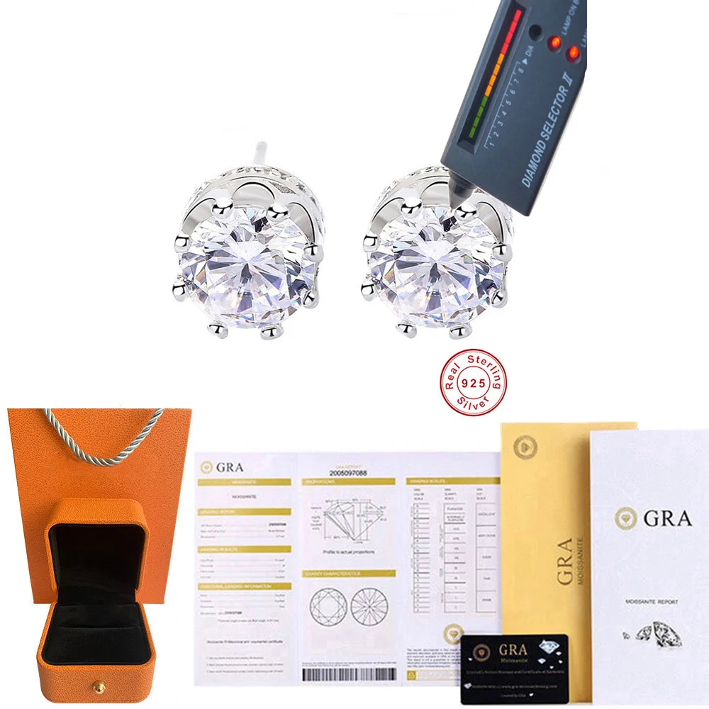 925 Sterling Silver Moissanite Earrings