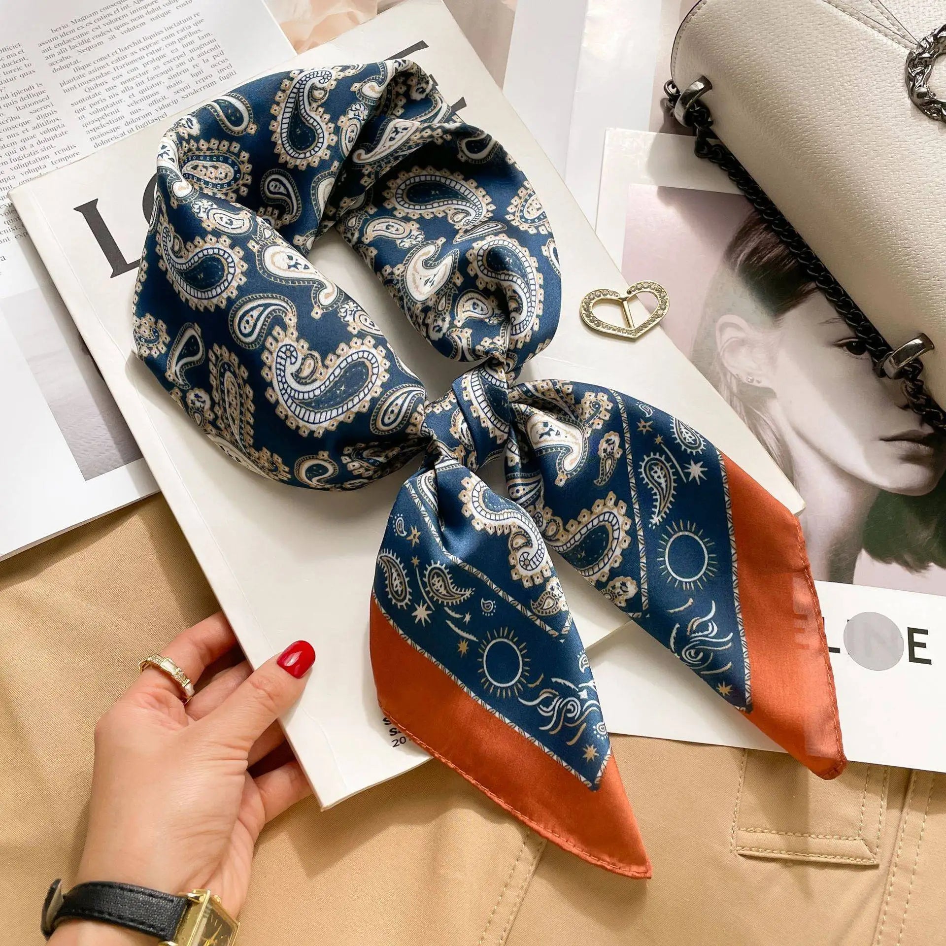 Houndstooth Printed Square Scarf