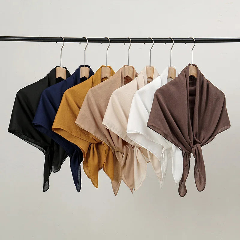 90*90cm Square Scarves Solid Color Cotton Linen