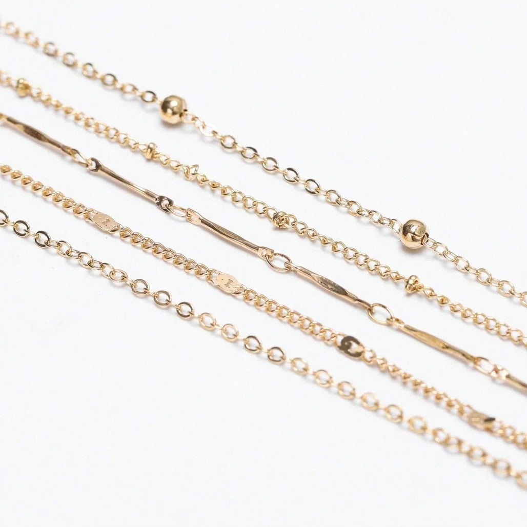 Mixed Chain Anklet Set, Bohemian
