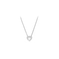 heart-shaped,  white copper silver plated necklace