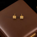 Clover Zircon Necklace Bracelet Earrings Set
