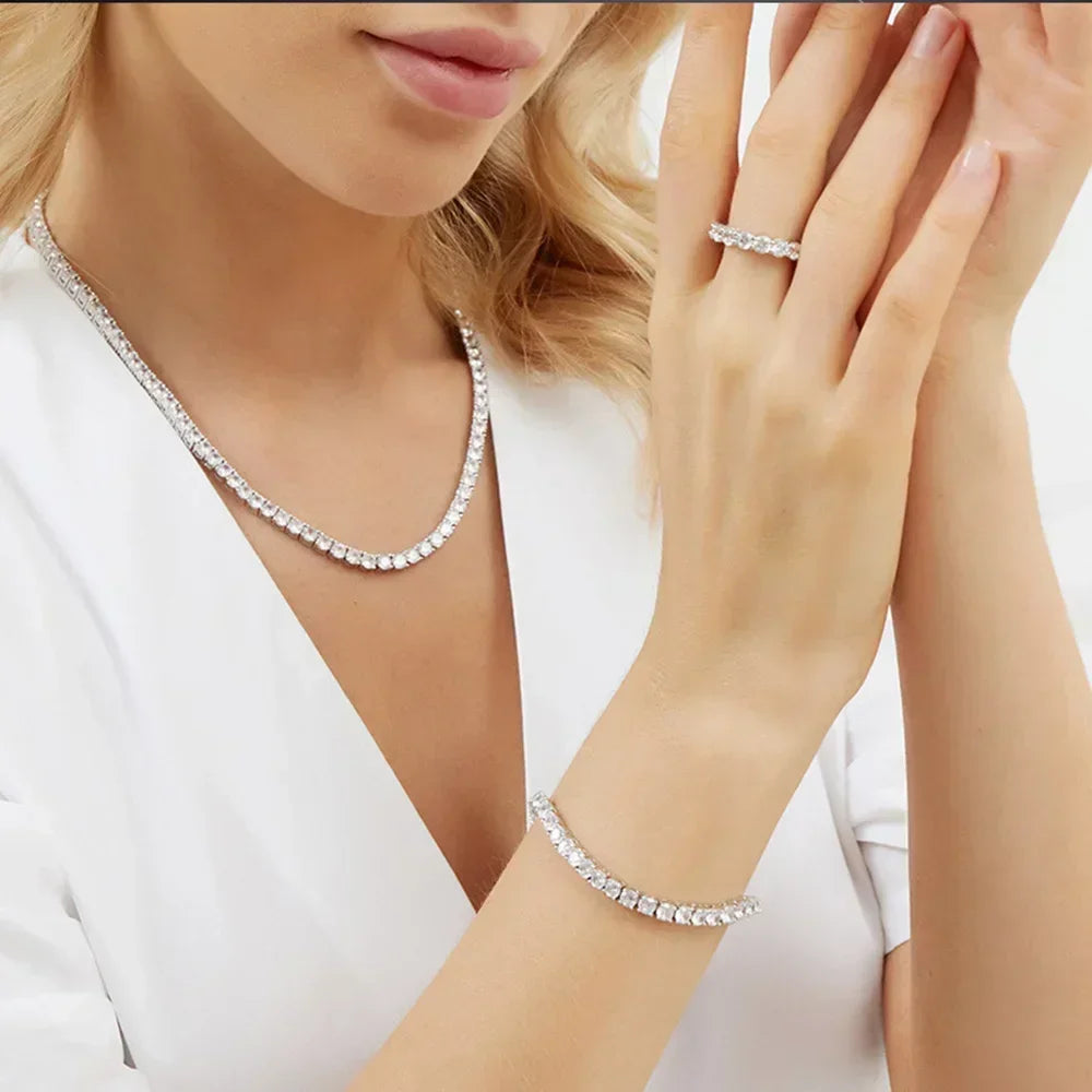 Sterling Silver 925 5mm D VVS1 Moissanite Bracelet