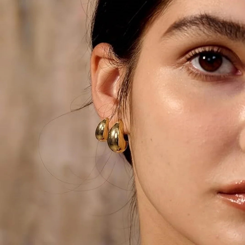 Gold Hoop Earrings Set 9 Pairs Hypoallergenic