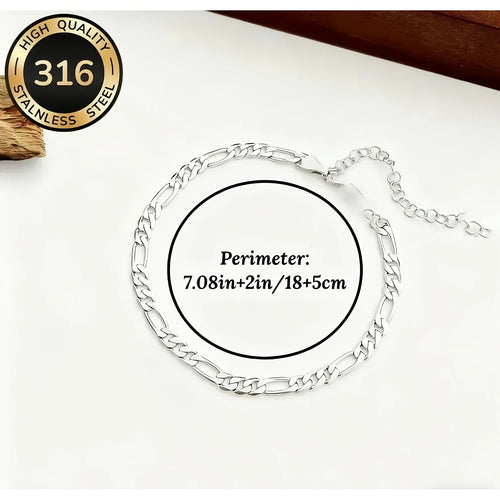 2-Piece Set of High-Quality 316 Stainless Steel Women's Anklets, Hypoallergenic & Waterproof, Stylish and Durable Everyday Wear