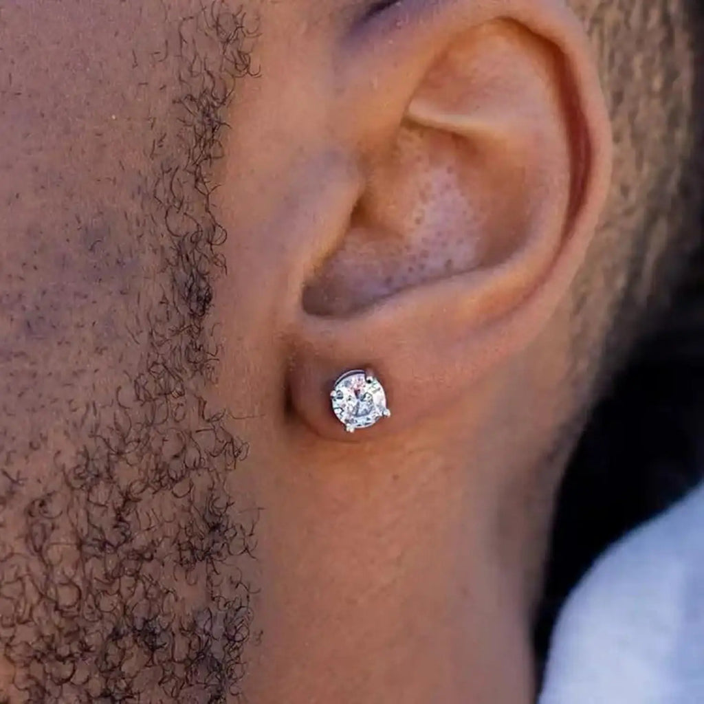 Stainless Steel Magnetic Stud Earrings CZ Hypoallergenic