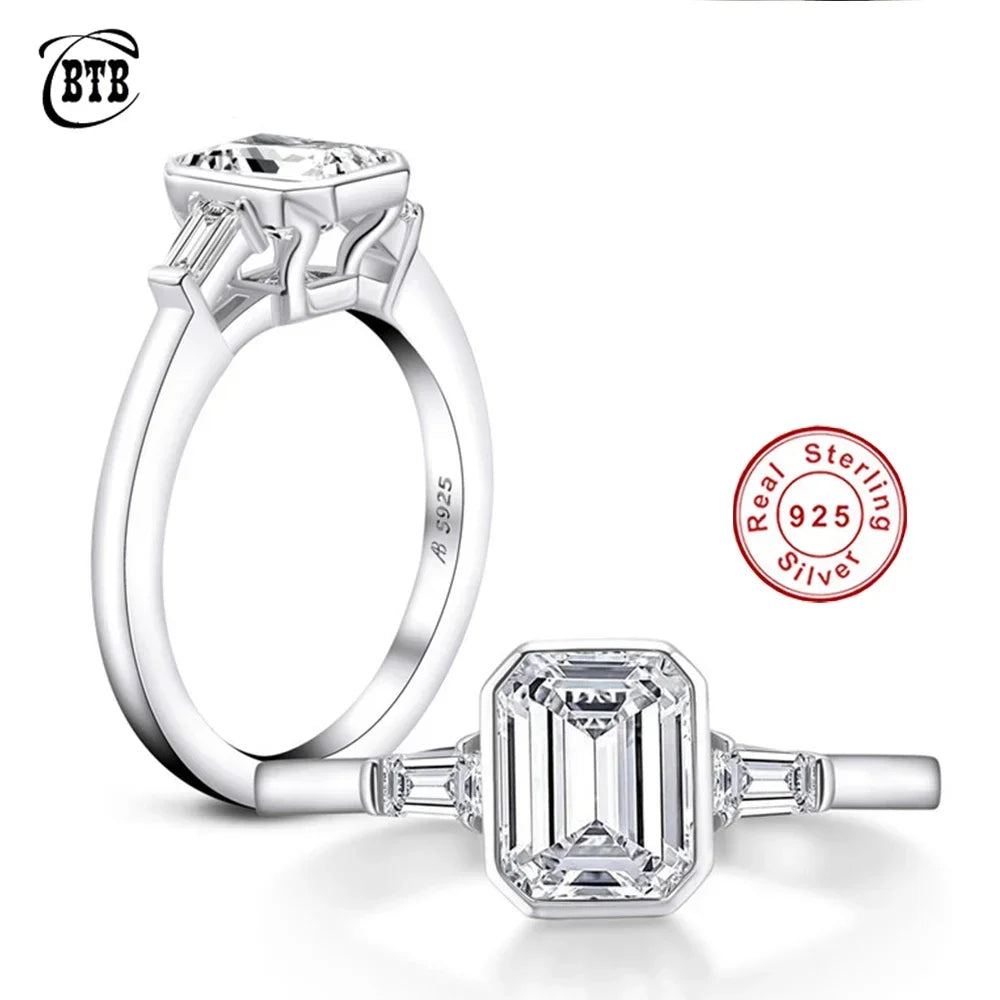 Sterling Silver  Moissanite  Ring