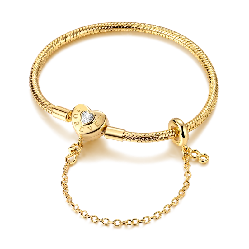 Sterling Silver Bracelets 17-20CM  Heart Shaped Bracelet