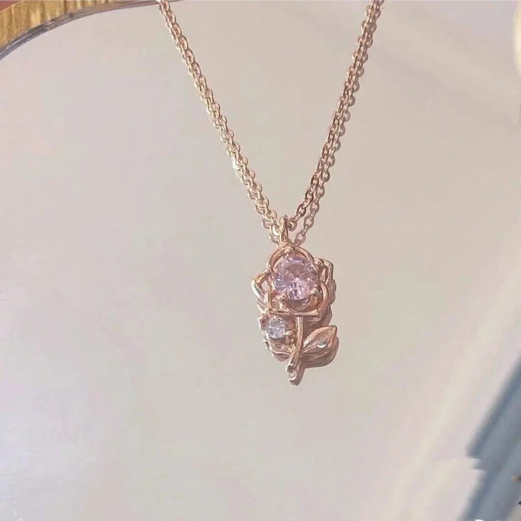 Rose Necklace,  Choker Dainty