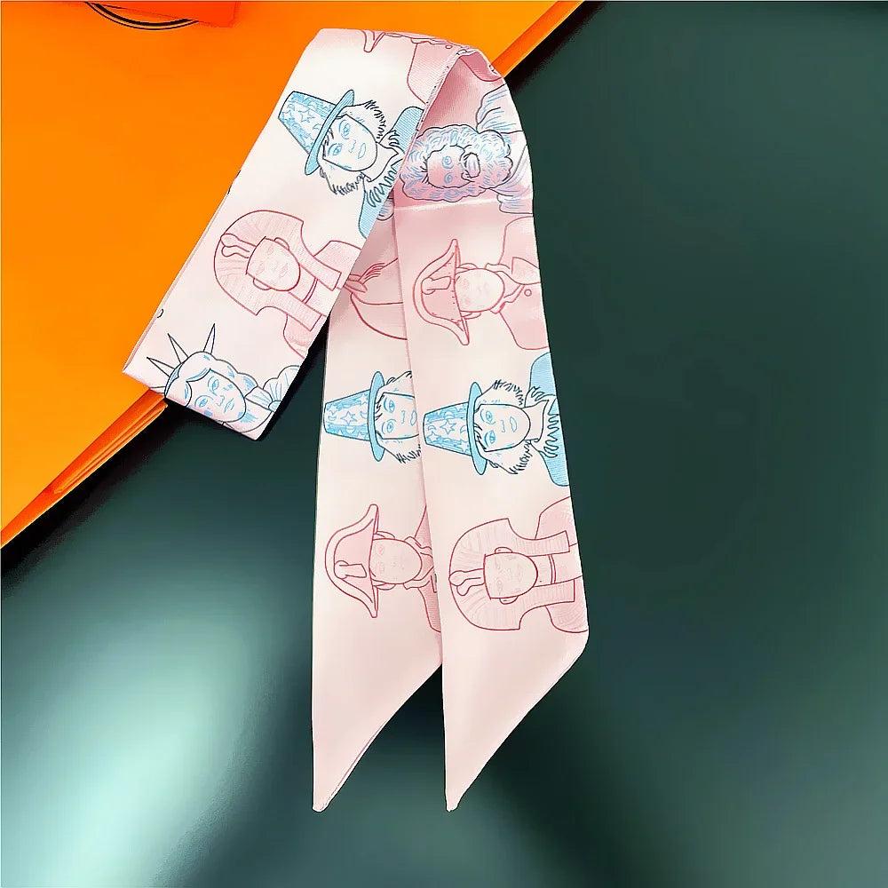 Saddle Print Summer Skinny Silk Scarf