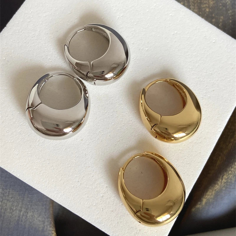 Stainless Steel Chunky Hoop Earrings