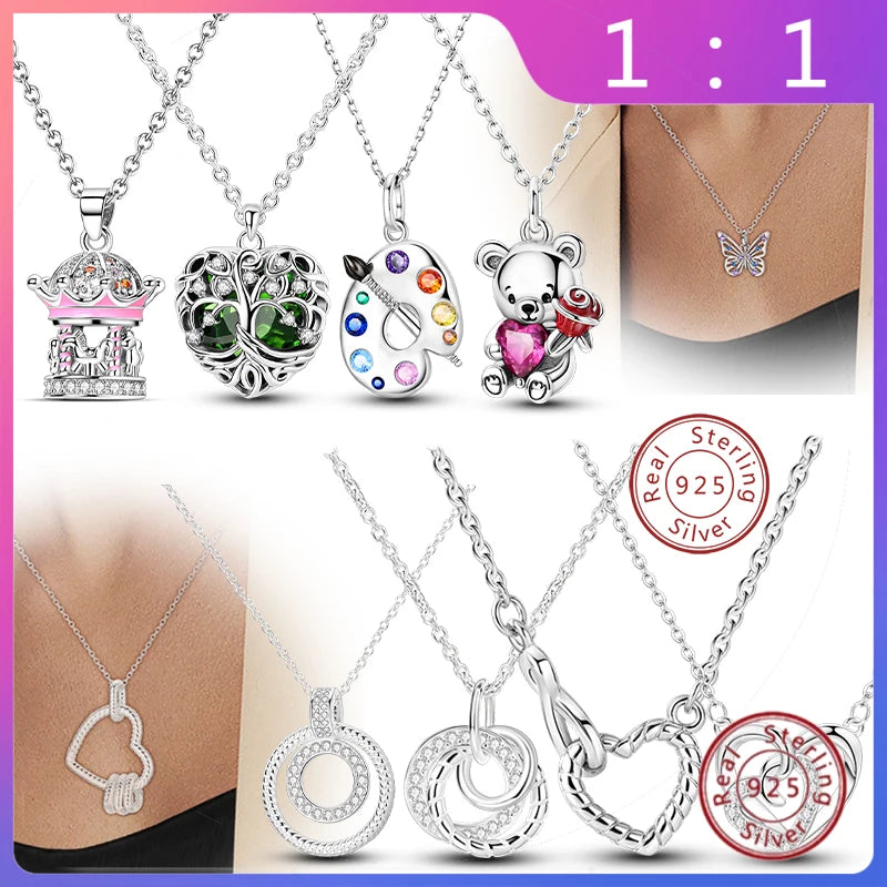 Collar Adjustable Simple Clásico de Plata de Ley 925
