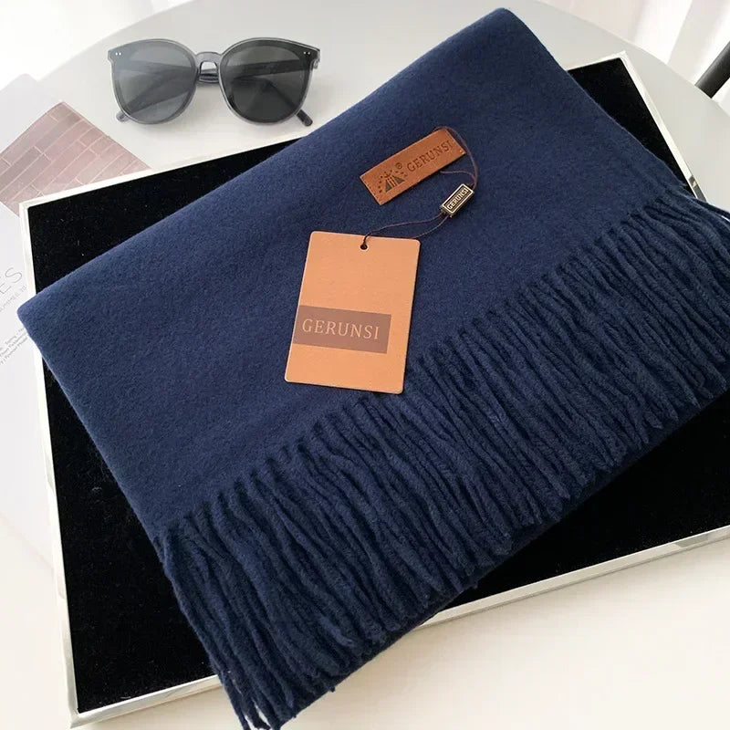 Cashmere Scarf Thick Warm Pashmina  Solid Color Tassel