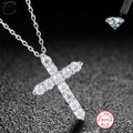 Sterling Silver 0.3-0.5 Carat Moissanite Cross  Necklac