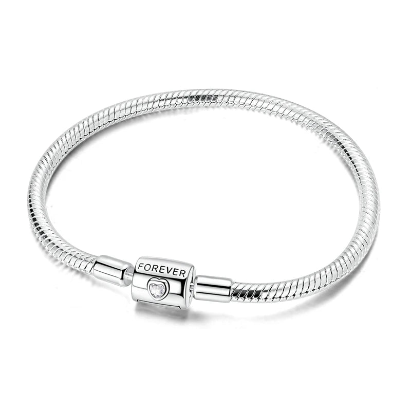 Sterling Silver Bracelets 17-20CM  Heart Shaped Bracelet