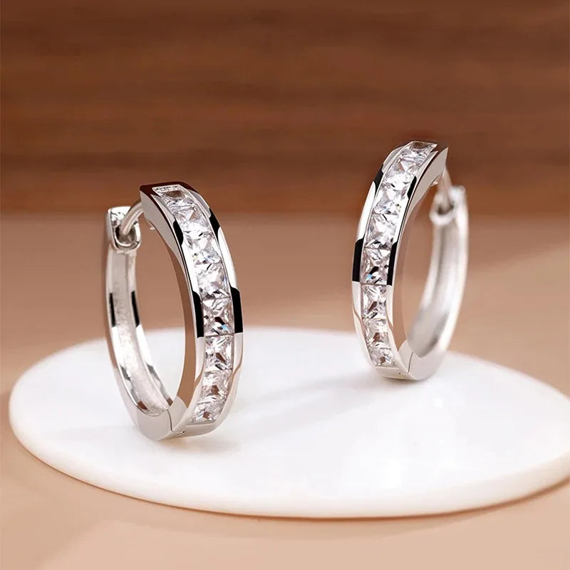 Sterling Silver  Zircon Earrings