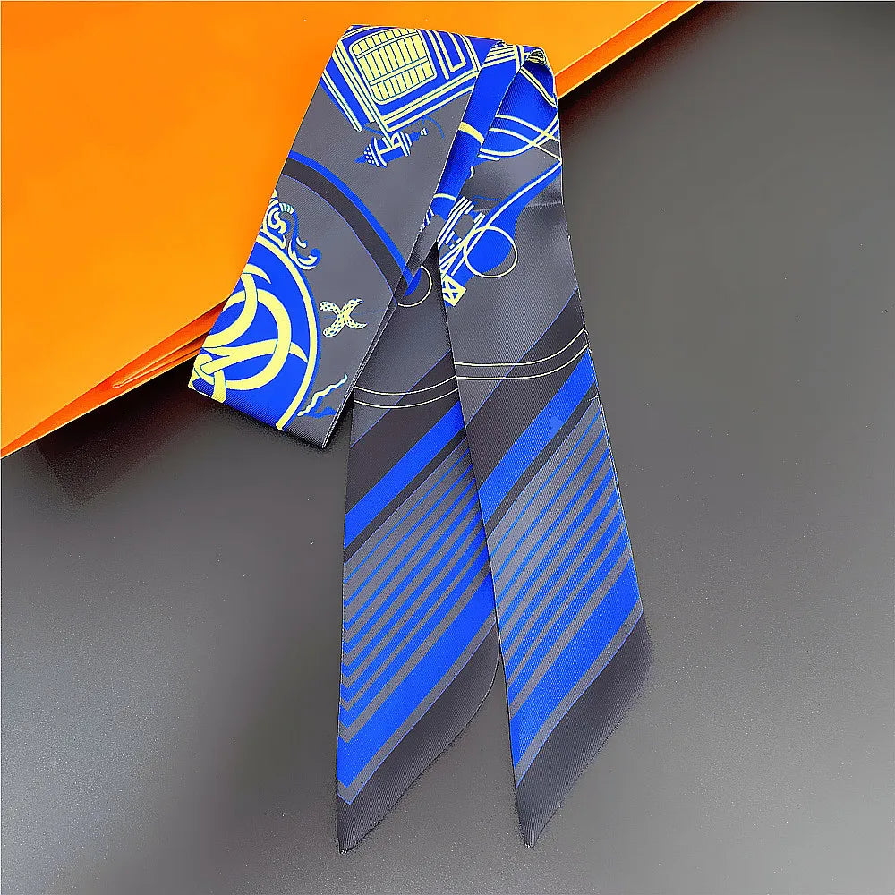 Saddle Print Summer Skinny Silk Scarf