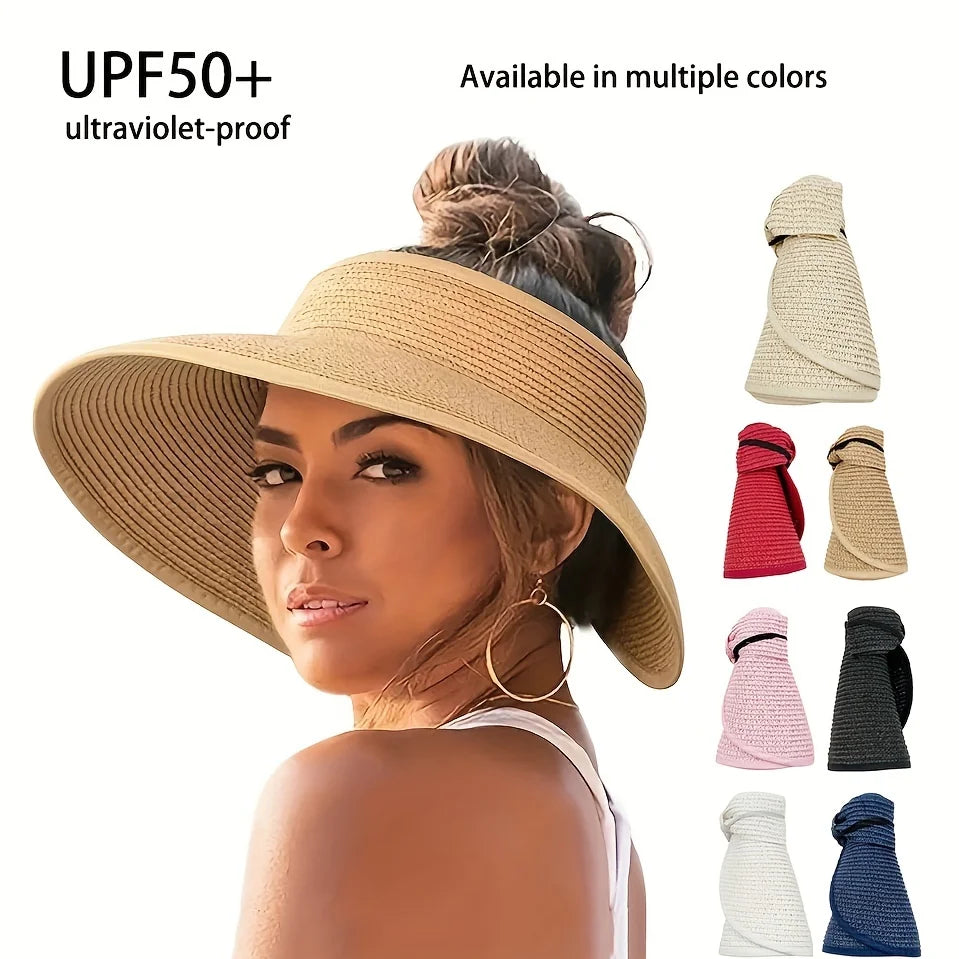 Summer Visors Hat  UV-Resistant Foldable  Large Brim